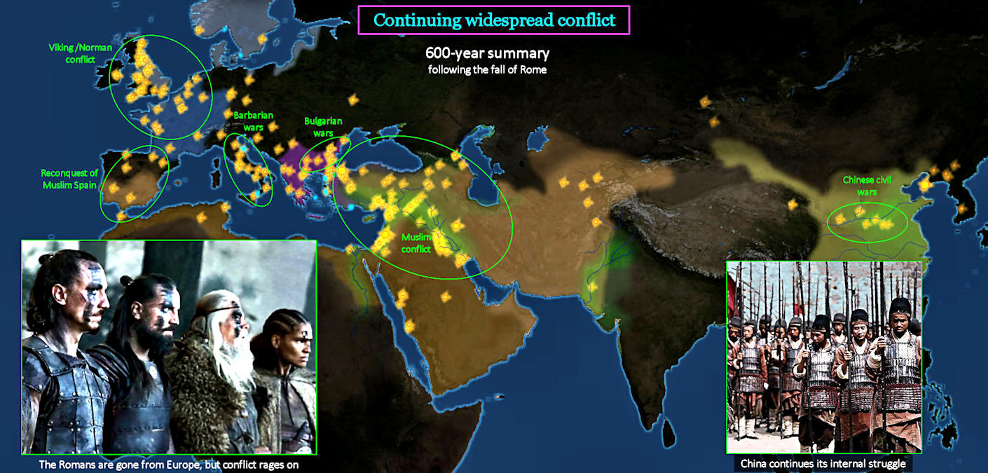 Dark Ages conflict, 400-900 map